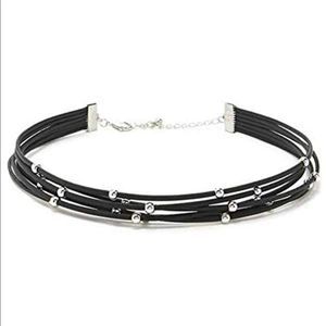 NWOT | Bohemia Black Suede Choker w/Silver Beads